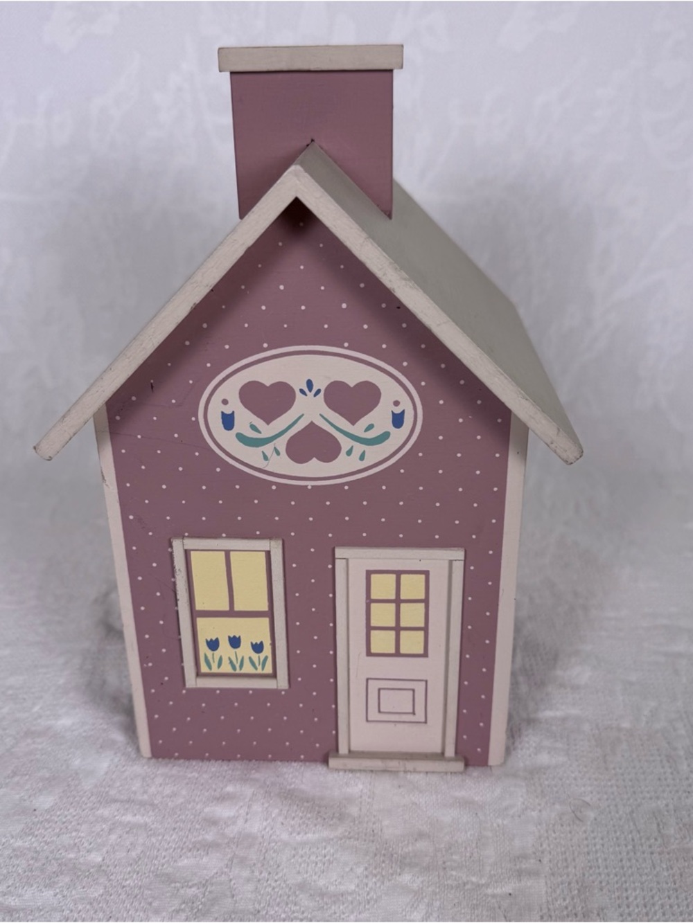 Vintage 1989 Pine Creek Pink Heart Tissue Box Holder Cottagecore Grandma  Rare